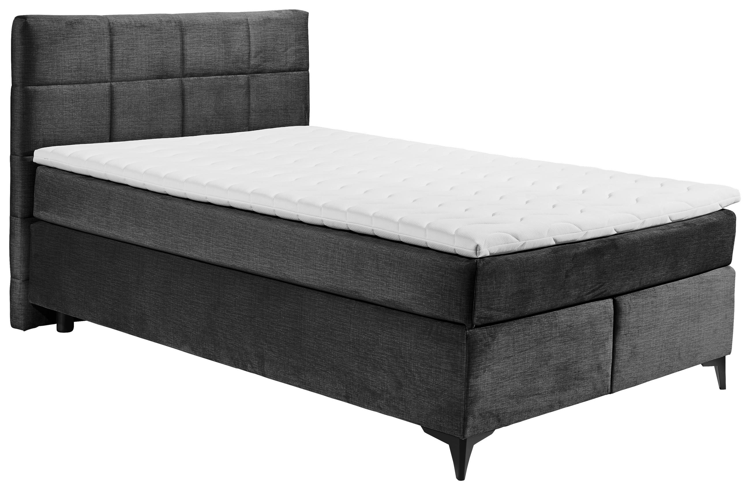 BOXSPRINGBETT 140/200 cm  in Schwarz  - Schwarz, Design, Holzwerkstoff/Kunststoff (140/200cm) - Xora