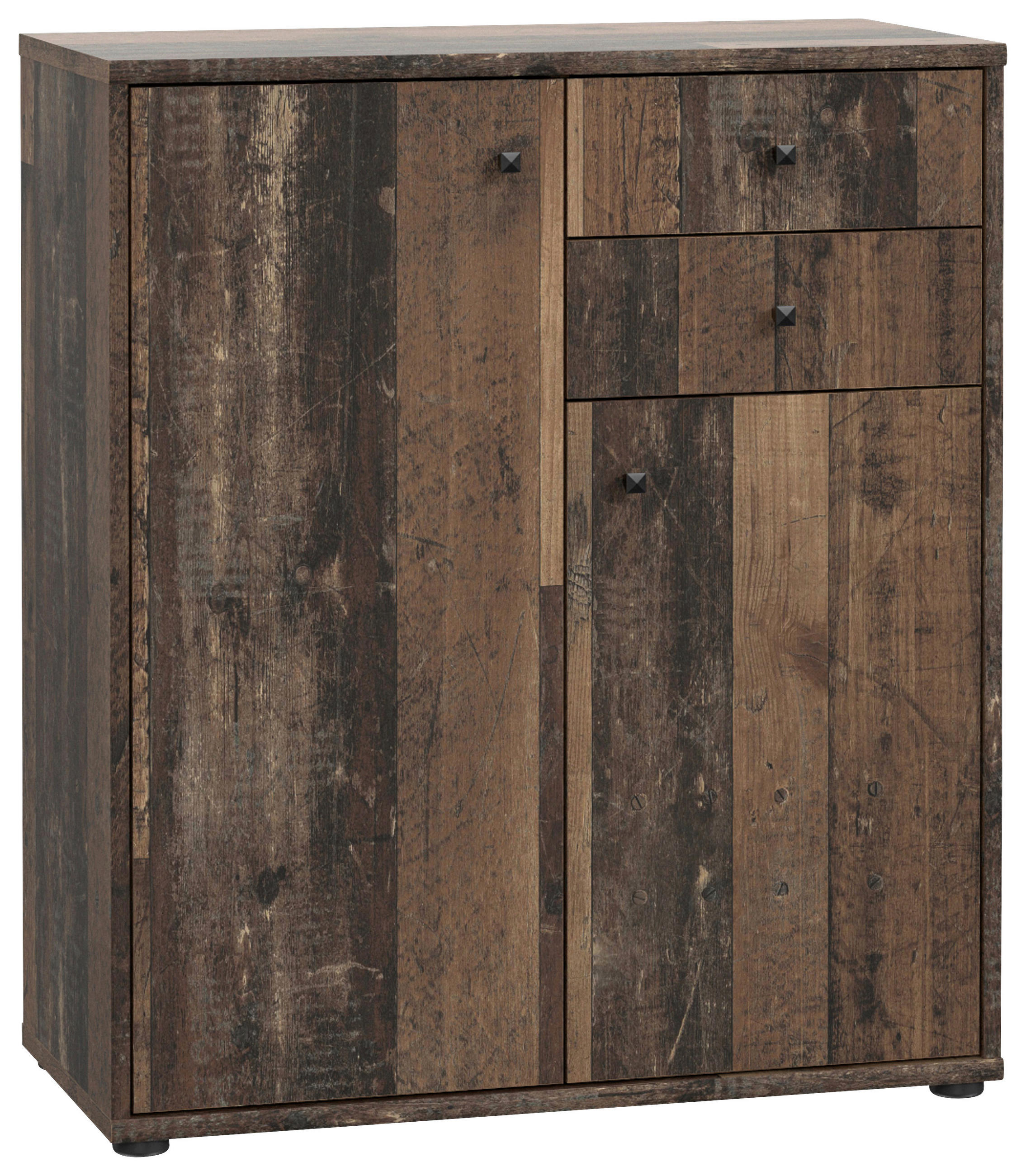 KOMMODE , 73,7/85,5/34,8 cm, 2 Schublade(n)  - Dunkelbraun/Graubraun, Design, Holzwerkstoff (73,7/85,5/34,8cm)