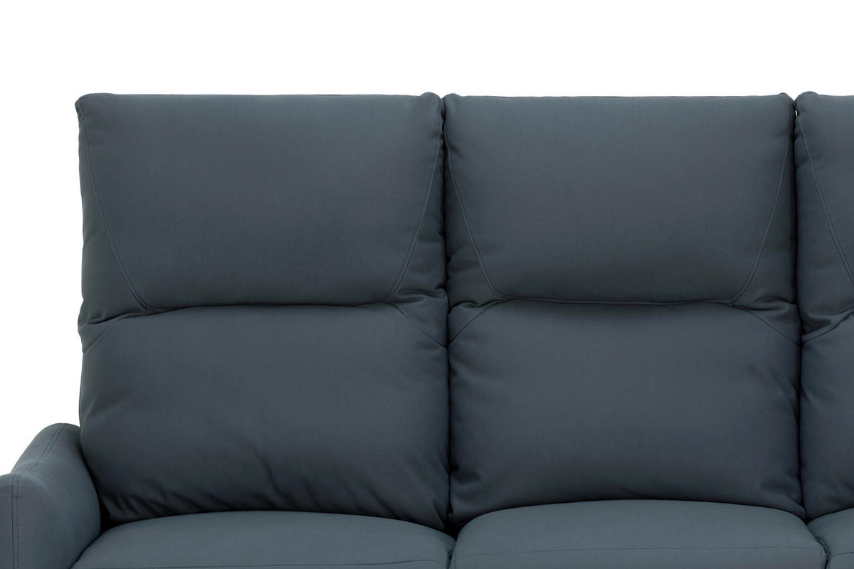 SITZGARNITUR Mikrofaser Dunkelblau  - Schwarz/Dunkelblau, KONVENTIONELL, Textil/Metall - Livetastic