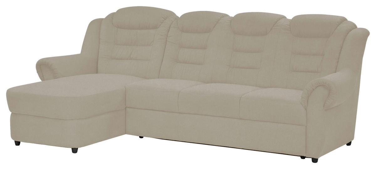 ECKSOFA in Chenille Creme  165/262 cm  - Creme/Schwarz, KONVENTIONELL, Kunststoff/Textil (165/262cm) - Livetastic