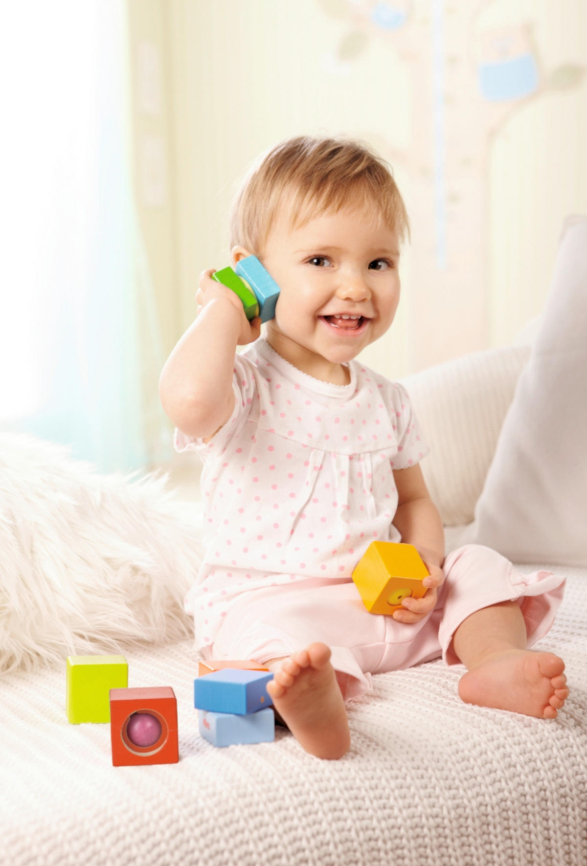 BAUSTEINE - Multicolor, Basics, Holz/Kunststoff (4/4/4cm) - Haba