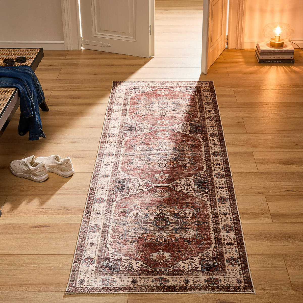 BĚHOUN, 80/250 cm, vícebarevná, béžová - vícebarevná/béžová, Trend, textil (80/250cm) - Novel