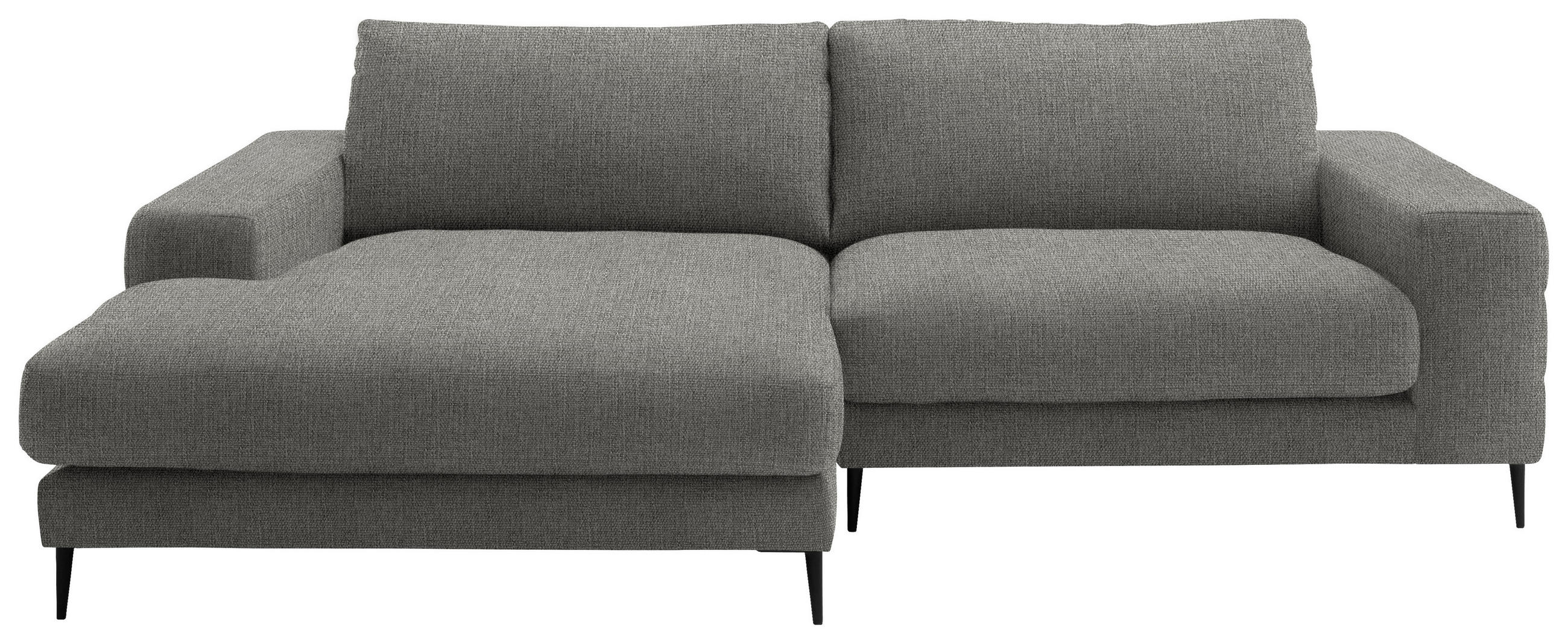 ECKSOFA in Flachgewebe Hellgrau  - Hellgrau/Schwarz, Design, Textil/Metall (177/253cm) - Dieter Knoll