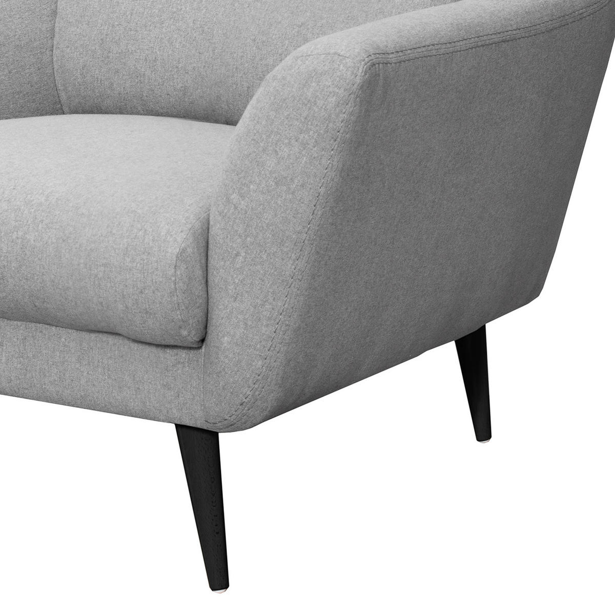 SESSEL in Webstoff Hellgrau  - Hellgrau/Schwarz, Design, Holz/Textil (92/87/88cm) - Livetastic