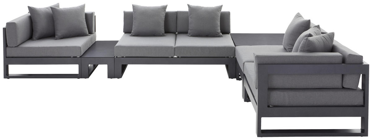 LOUNGESOFA 140/60/90 cm Aluminium  - Anthrazit, Design, Textil/Metall (140/60/90cm) - Amatio