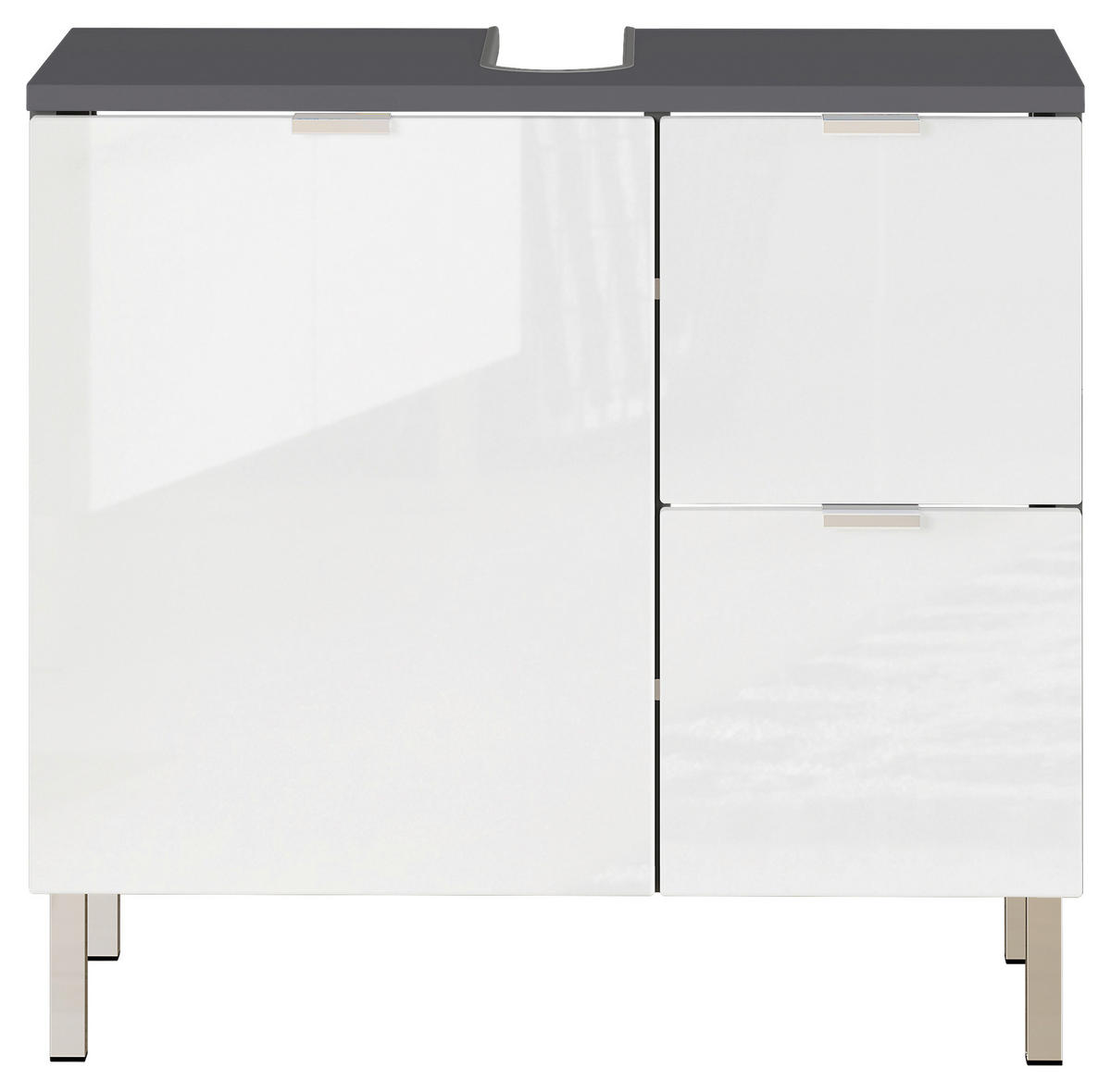 WASCHBECKENUNTERSCHRANK 60/56/34 cm  - Chromfarben/Graphitfarben, KONVENTIONELL, Holzwerkstoff/Metall (60/56/34cm) - Germania