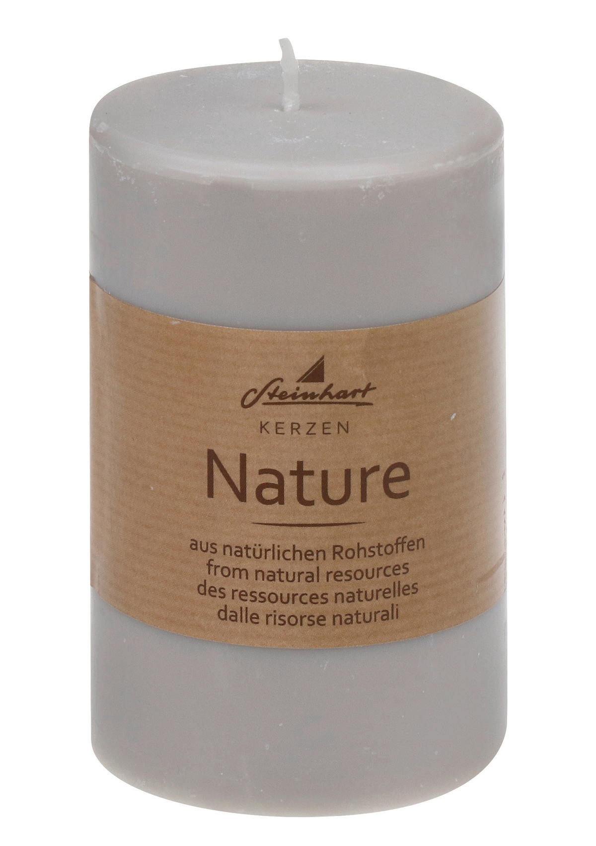 STUMPENKERZE 6,8/10 cm  - Grau, Basics (6,8/10cm) - Steinhart