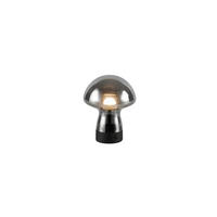 AKKU-TISCHLEUCHTE - Schwarz, Lifestyle, Glas/Metall (14/18cm)