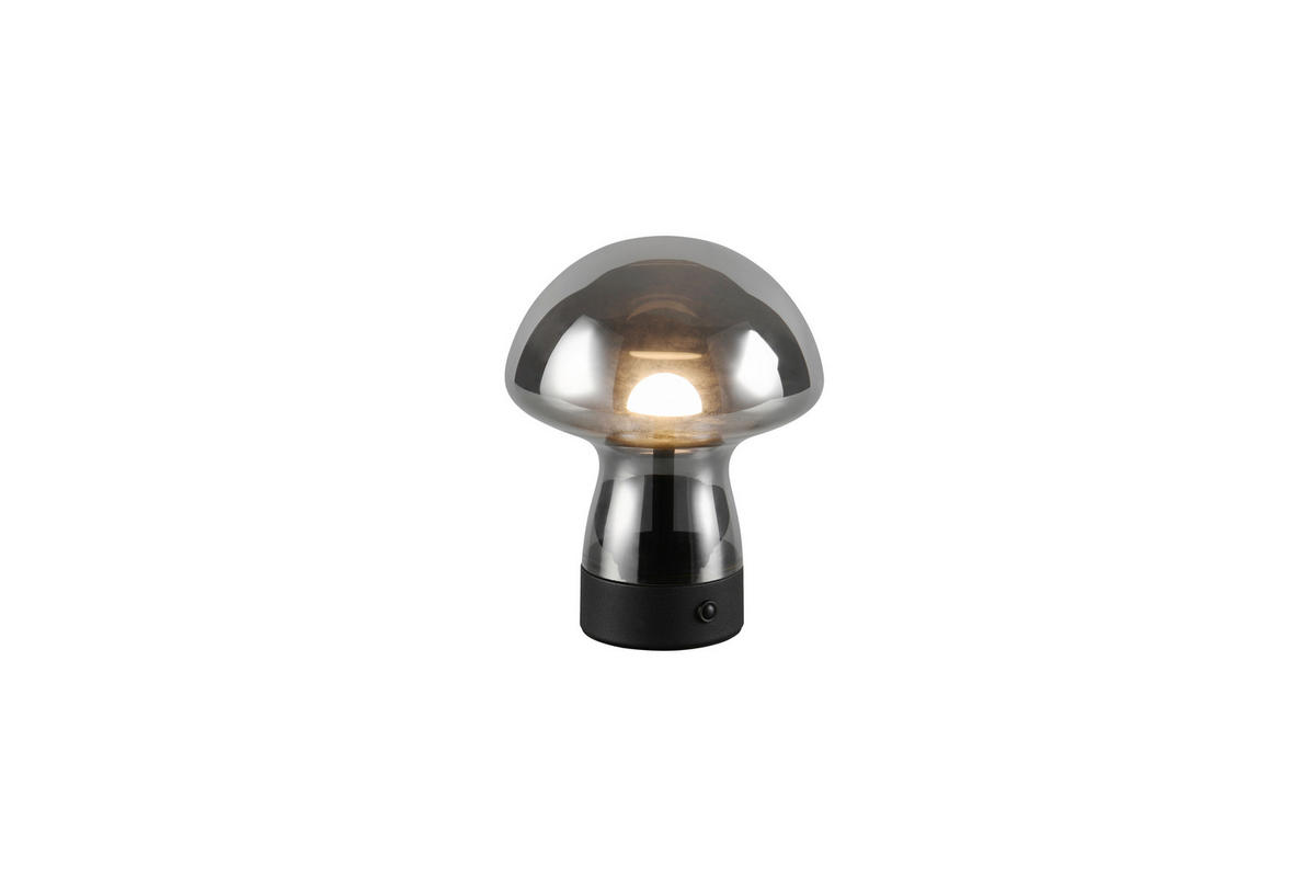 AKKU-TISCHLEUCHTE - Schwarz, Lifestyle, Glas/Metall (14/18cm)