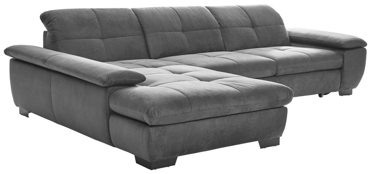 ECKSOFA Grau Velours  - Schwarz/Grau, Design, Textil (204/297cm) - Xora
