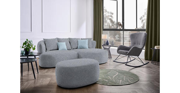 ECKSOFA in Flachgewebe Dunkelgrau  - Blau/Dunkelgrau, MODERN, Kunststoff/Textil (235/166cm) - Hom`in