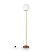 STOJACIA LAMPA, 25/155 cm  - biela/mosadzná, Trend, kov/sklo (25/155cm) - MAYTONI