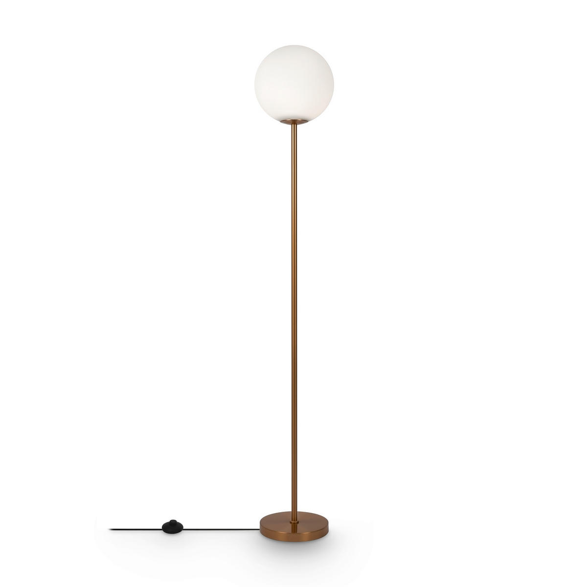 STOJACIA LAMPA, 25/155 cm  - biela/mosadzná, Trend, kov/sklo (25/155cm) - MAYTONI