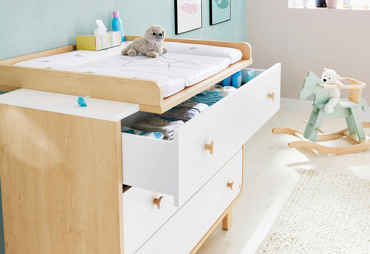 BABYZIMMER PINOLINO ROUND  - Ahornfarben/Weiß, Design, Holzwerkstoff - Pinolino