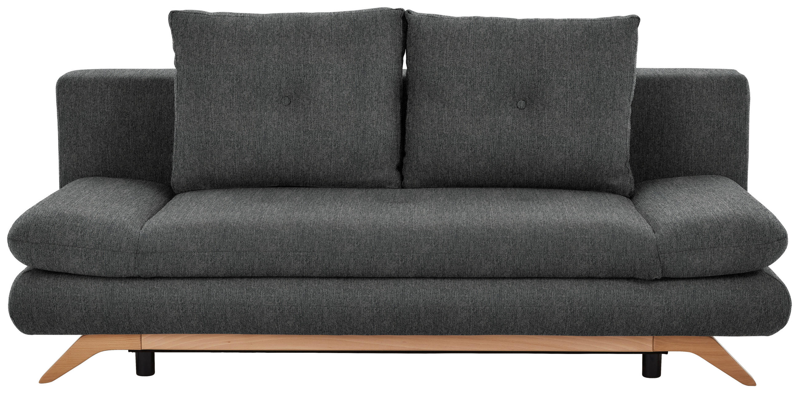 KANAPÉÁGY textil sötétbarna  - sötétbarna/bükkszínű, Konventionell, textil/fa (205/86/94cm) - Carryhome