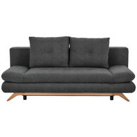 KANAPÉÁGY textil sötétbarna  - sötétbarna/bükkszínű, Konventionell, textil/fa (205/86/94cm) - Carryhome