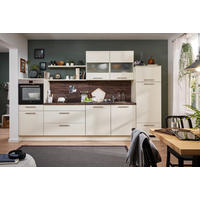KÜCHENLEERBLOCK 340 cm   in Creme, Eiche dunkel  - Eiche dunkel/Edelstahlfarben, KONVENTIONELL, Holzwerkstoff/Metall (340cm) - Burger