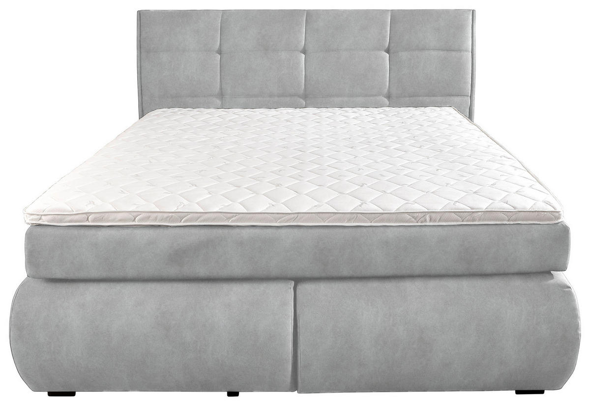 BOXSPRINGBETT 160/200 cm  in Hellgrau  - Wengefarben/Hellgrau, Konventionell, Holz/Textil (160/200cm) - Xora