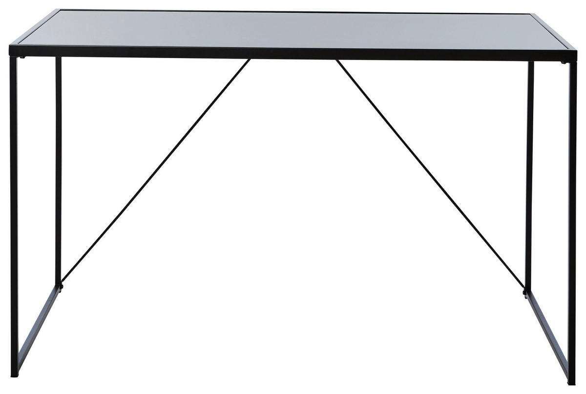 SCHREIBTISCH 120/60/73 cm  in Schwarz  - Schwarz, Konventionell, Glas/Metall (120/60/73cm) - Livetastic