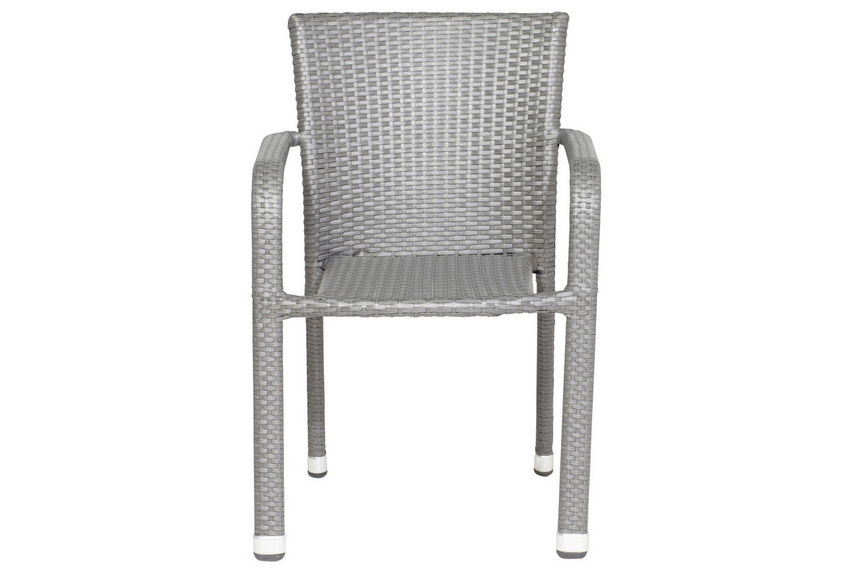 GARTENSESSEL-SET Metall, Kunststoff Grau  - Grau, MODERN, Kunststoff/Metall (56/83/60cm) - Gardenson