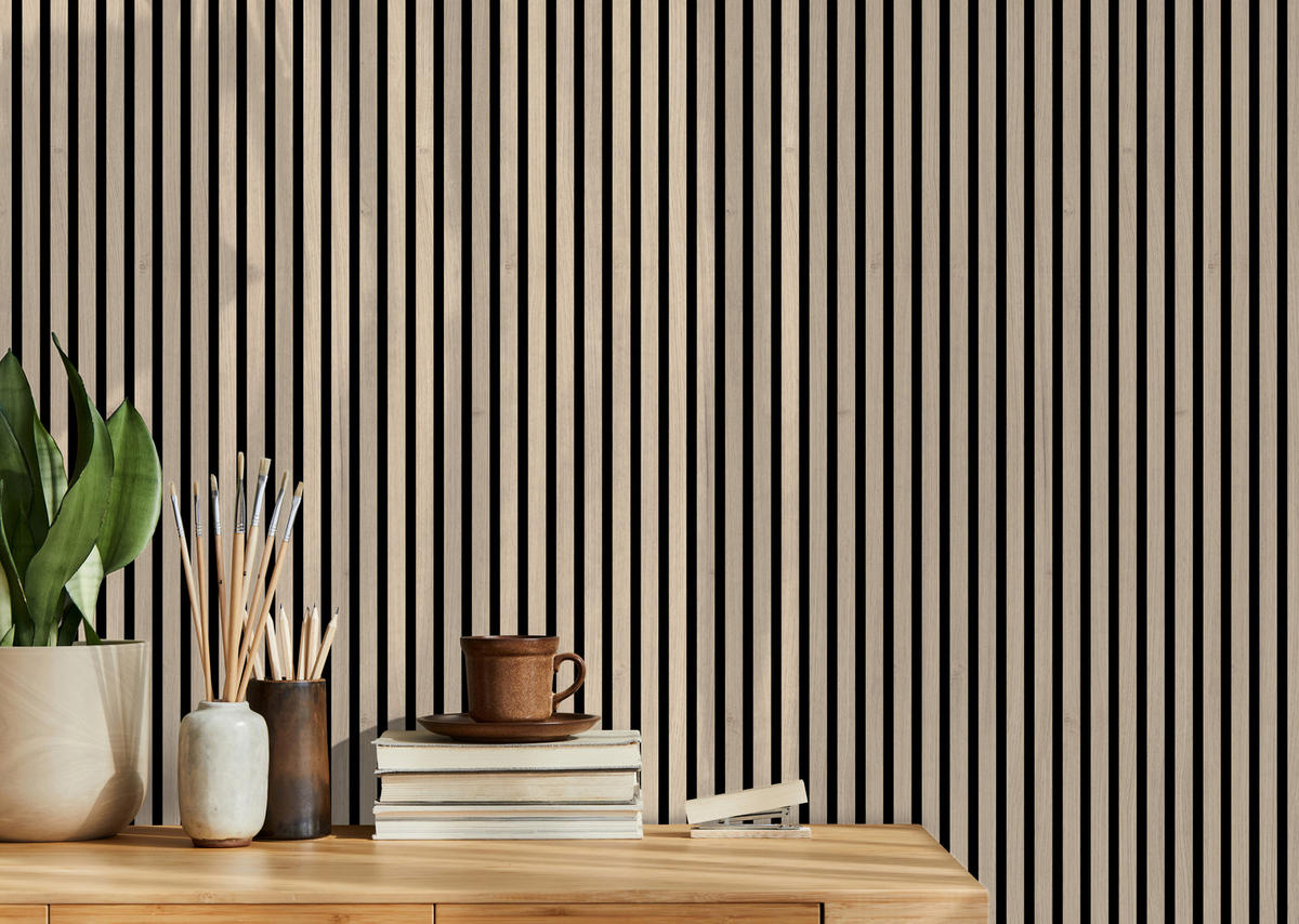 AKUSTIKPANEEL Eiche Hell 3-seitig foliert 57.25/1.9/267 cm  - Eichefarben, KONVENTIONELL, Holzwerkstoff/Textil (57.25/1.9/267cm)