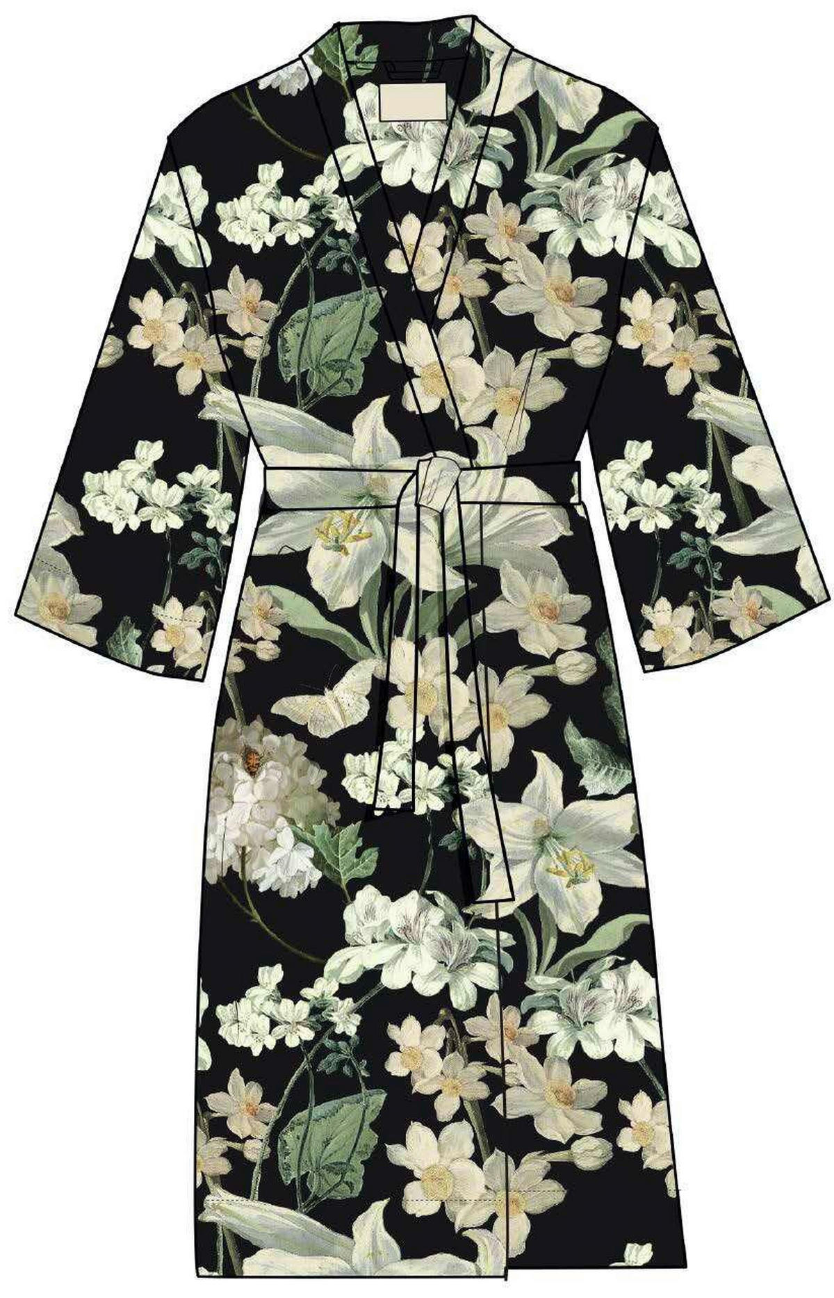 KIMONO velikost: L - čierna, Romantik / Landhaus, textil (Lnull) - Essenza