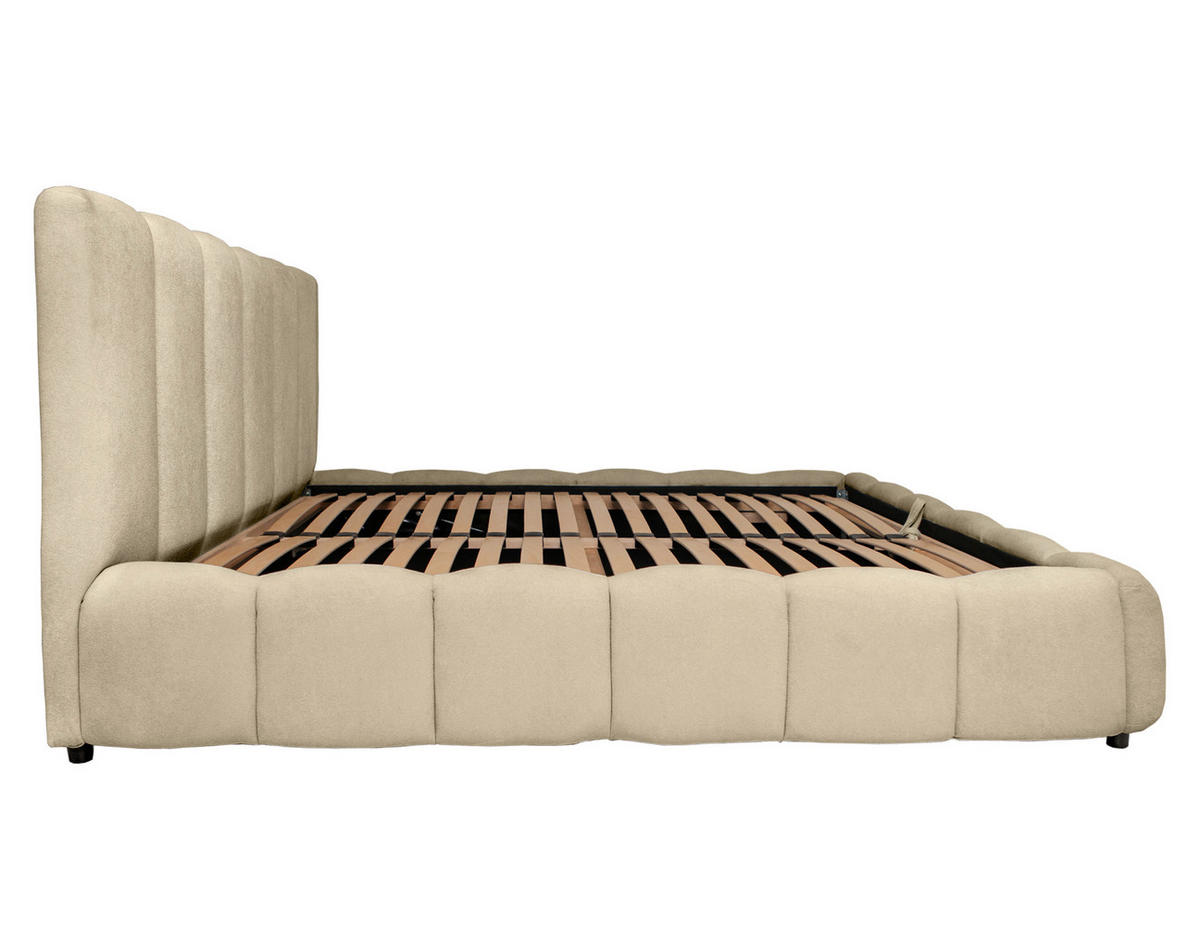 POLSTERBETT 180/200 cm  in Ecru  - Ecru/Schwarz, Konventionell, Holz/Kunststoff (180/200cm) - Carryhome
