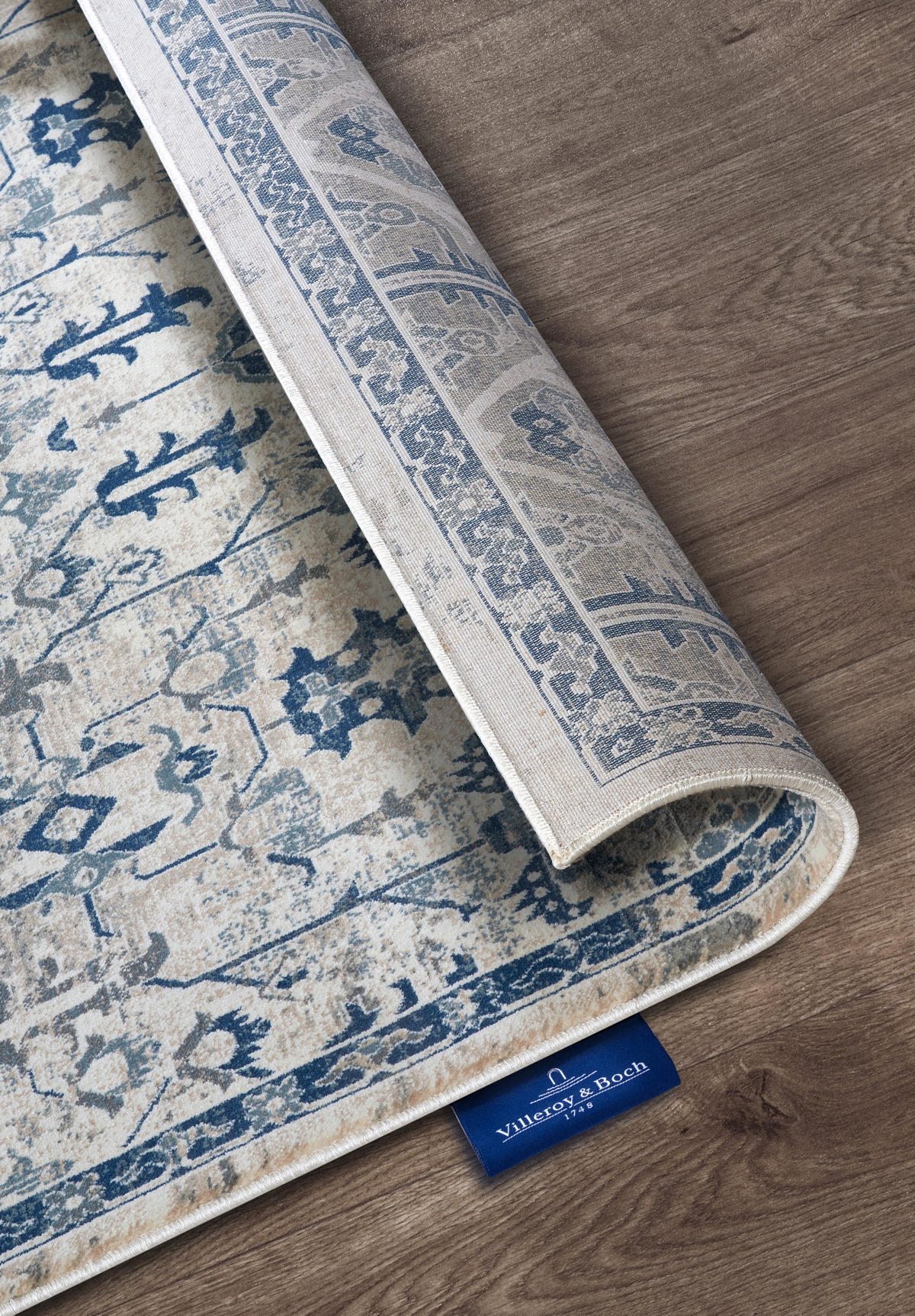 FLACHWEBETEPPICH 160/235 cm Kollektion 1869 Blau, Creme  - Blau/Creme, Design, Kunststoff/Textil (160/235cm) - Villeroy & Boch