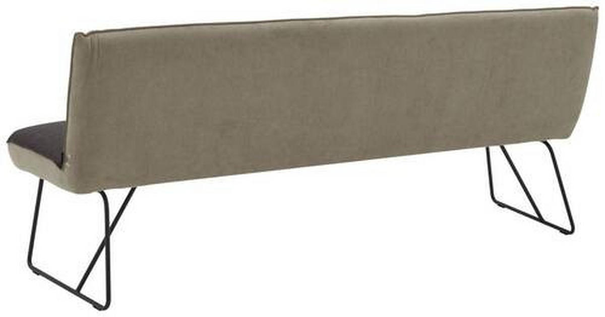 SITZBANK in Metall, Textil Anthrazit, Schwarz, Greige  - Greige/Anthrazit, Design, Textil/Metall (168/89/68cm) - Dieter Knoll