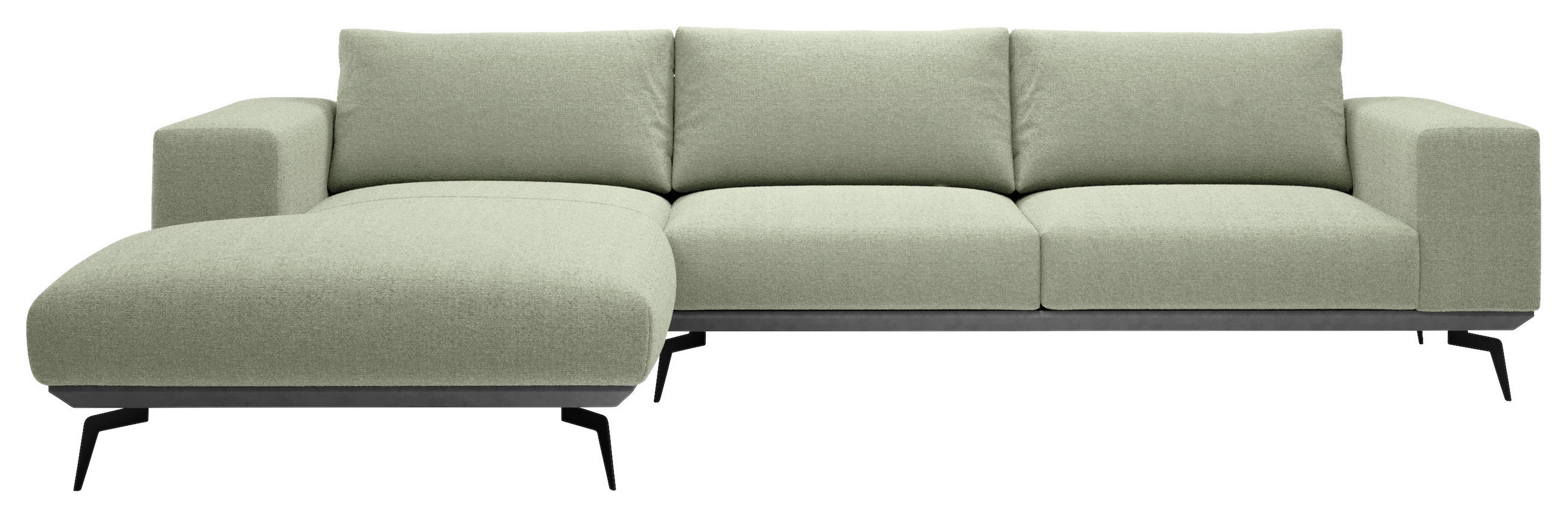 HÖRNSOFFA i chenille mintgrön  - beige/mintgrön, Design, metall/trä (180/330cm) - MID.YOU