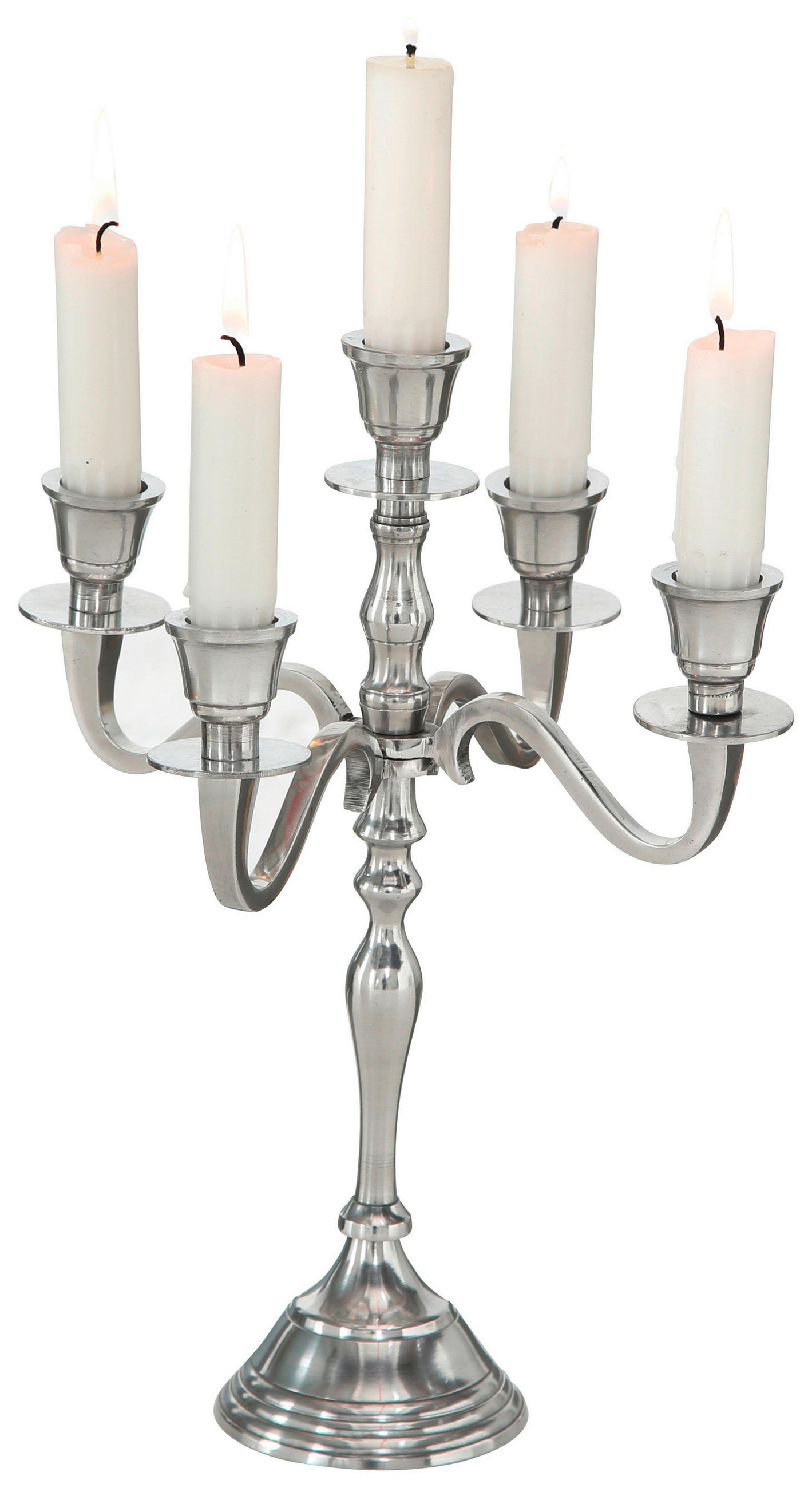 KERZENHALTER - Silberfarben, Design, Metall (22/22/30cm) - Ambia Home
