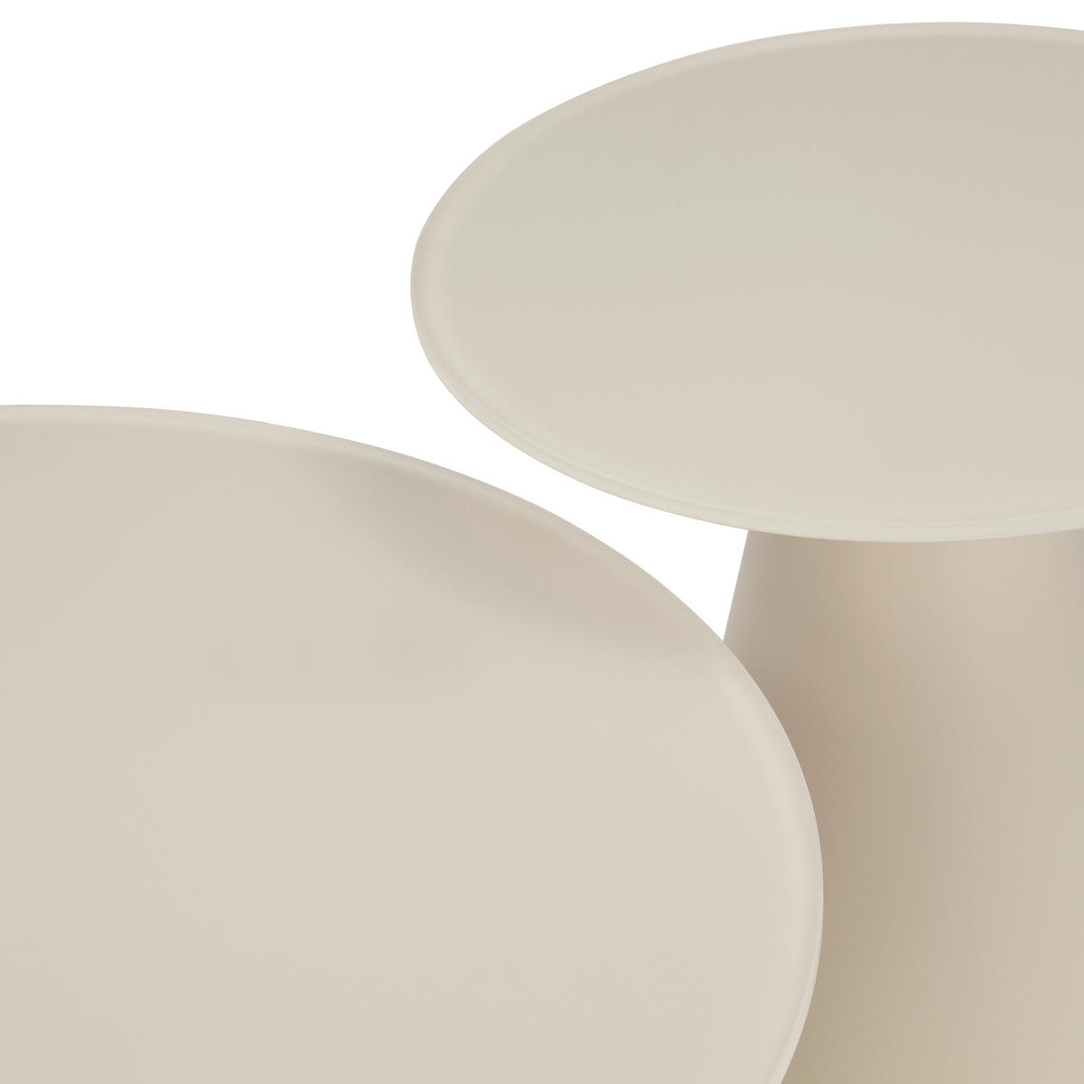 COUCHTISCHSET 70-45/70-45/39-45 cm Klarglas rund Kaschmir, Beige  - Kaschmir/Beige, Design, Glas/Metall (70-45/70-45/39-45cm) - Stylife