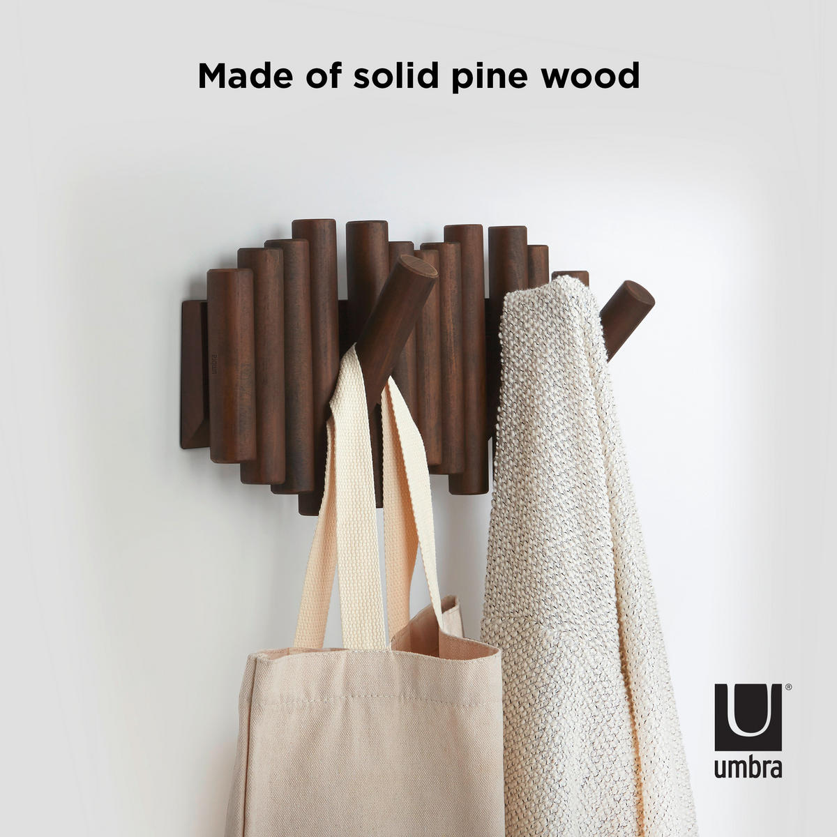 WANDGARDEROBE  in Kiefer Walnussfarben  - Walnussfarben, Basics, Holz (38/17/4cm) - Umbra