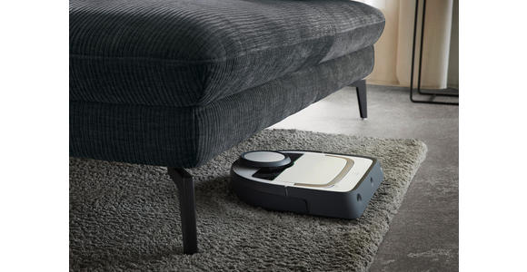 WOHNLANDSCHAFT in Webstoff Anthrazit  - Anthrazit/Schwarz, Design, Textil/Metall (208/354/157cm) - Dieter Knoll