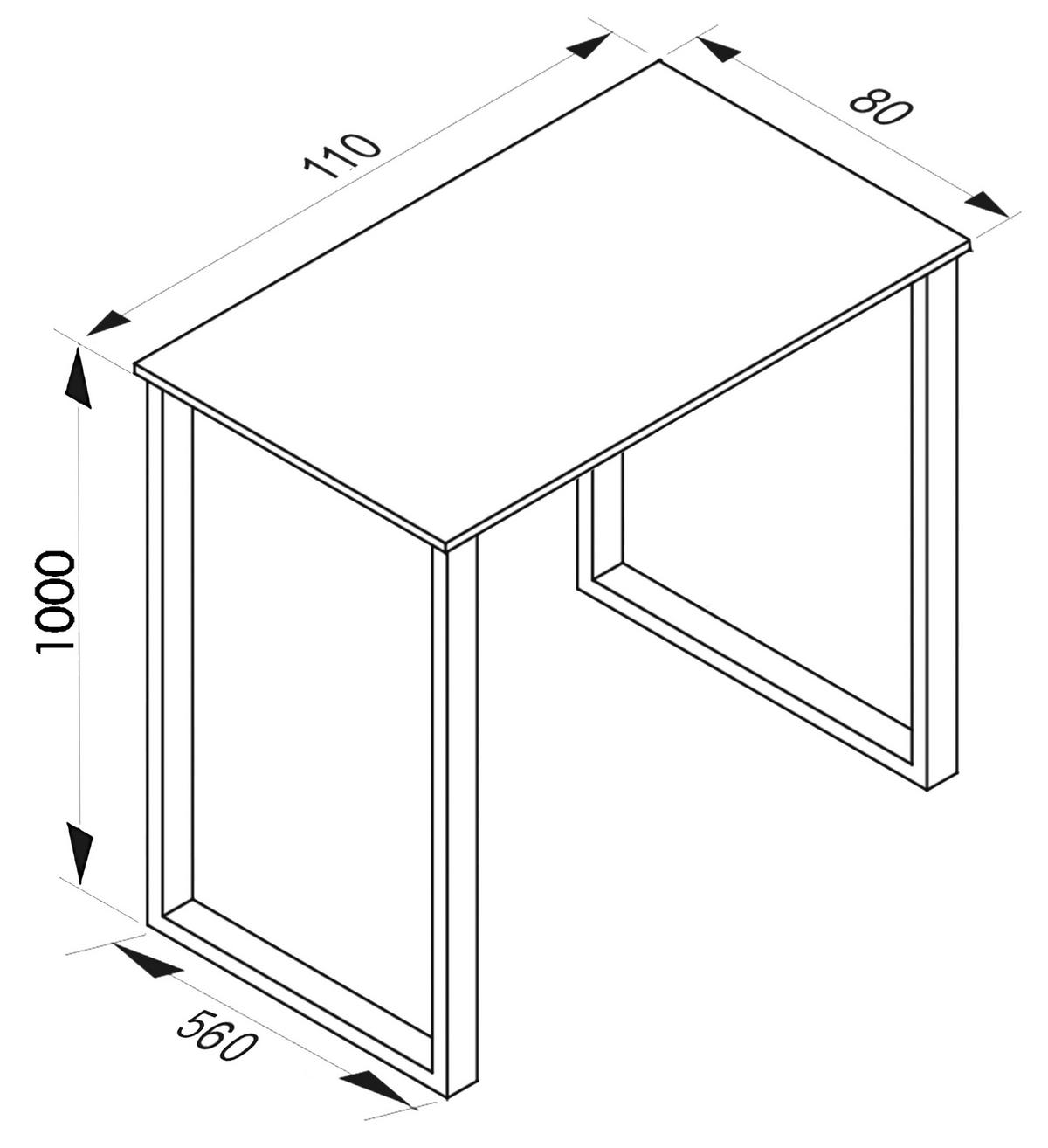 BARTISCH in Metall, Holzwerkstoff 110/102/80 cm   - Anthrazit/Silberfarben, Konventionell, Holzwerkstoff/Metall (110/102/80cm)