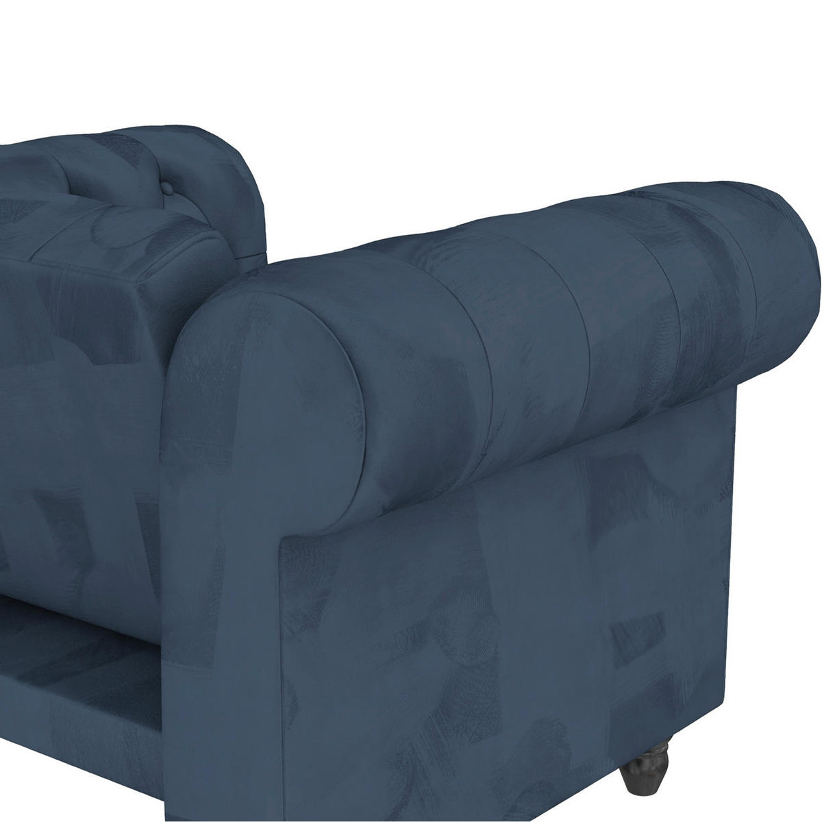 SESSEL in Velours Blau  - Blau/Schwarz, Basics, Holz/Textil (111/83/87cm) - Livetastic