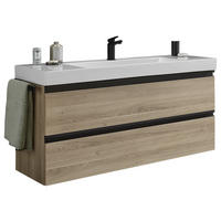 WASCHTISCHKOMBI 122 cm  - Weiss/Eichefarben, Design, Keramik/Holzwerkstoff (122cm) - Novel