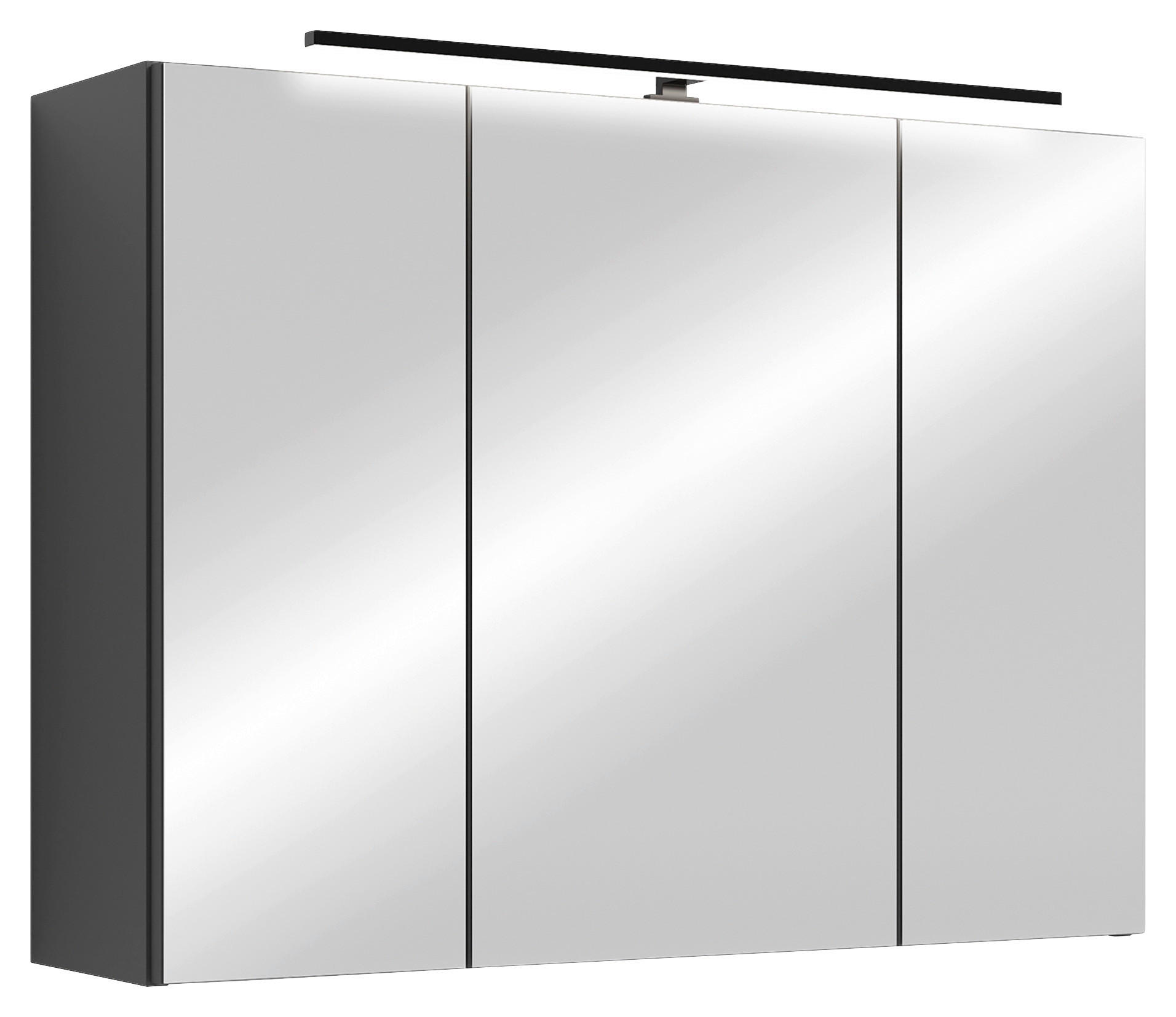 SPIEGELSCHRANK 80/60/15 cm  - Anthrazit, MODERN, Glas/Holzwerkstoff (80/60/15cm) - MID.YOU
