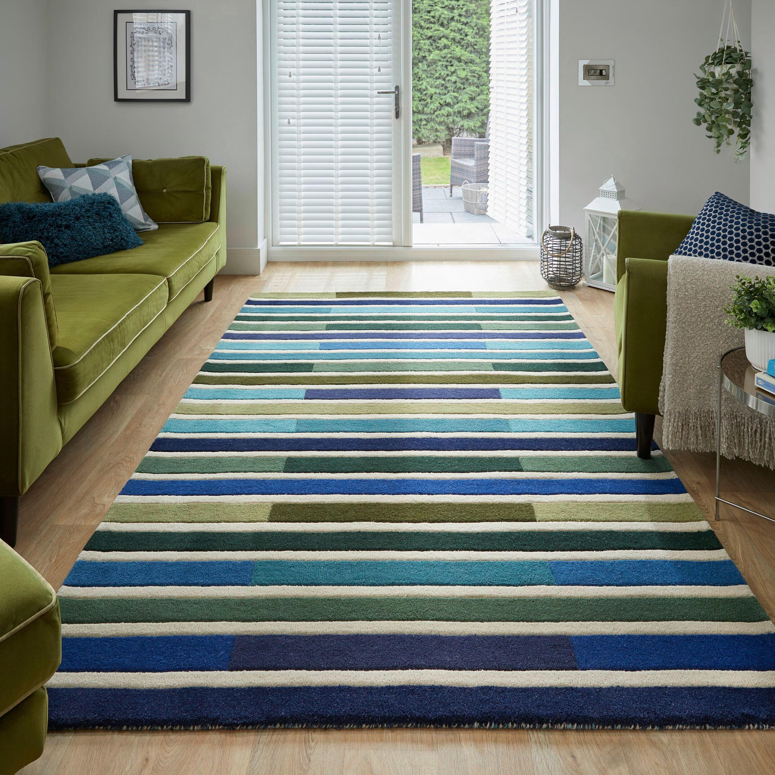 WOLLTEPPICH 120/170 cm Illusion Grün  - Grün, Basics, Textil (120/170cm) - Xora