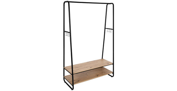 GARDEROBENSTÄNDER in Naturfarben, Schwarz 100/160/45 cm   - Schwarz/Naturfarben, Basics, Holzwerkstoff/Metall (100/160/45cm) - Xora