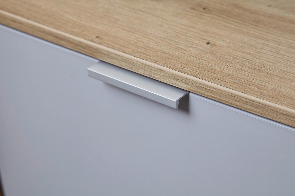 NACHTSCHRANK 40/49/42 cm  - Eichefarben/Alufarben, Trend, Holzwerkstoff/Metall (40/49/42cm) - Stylife