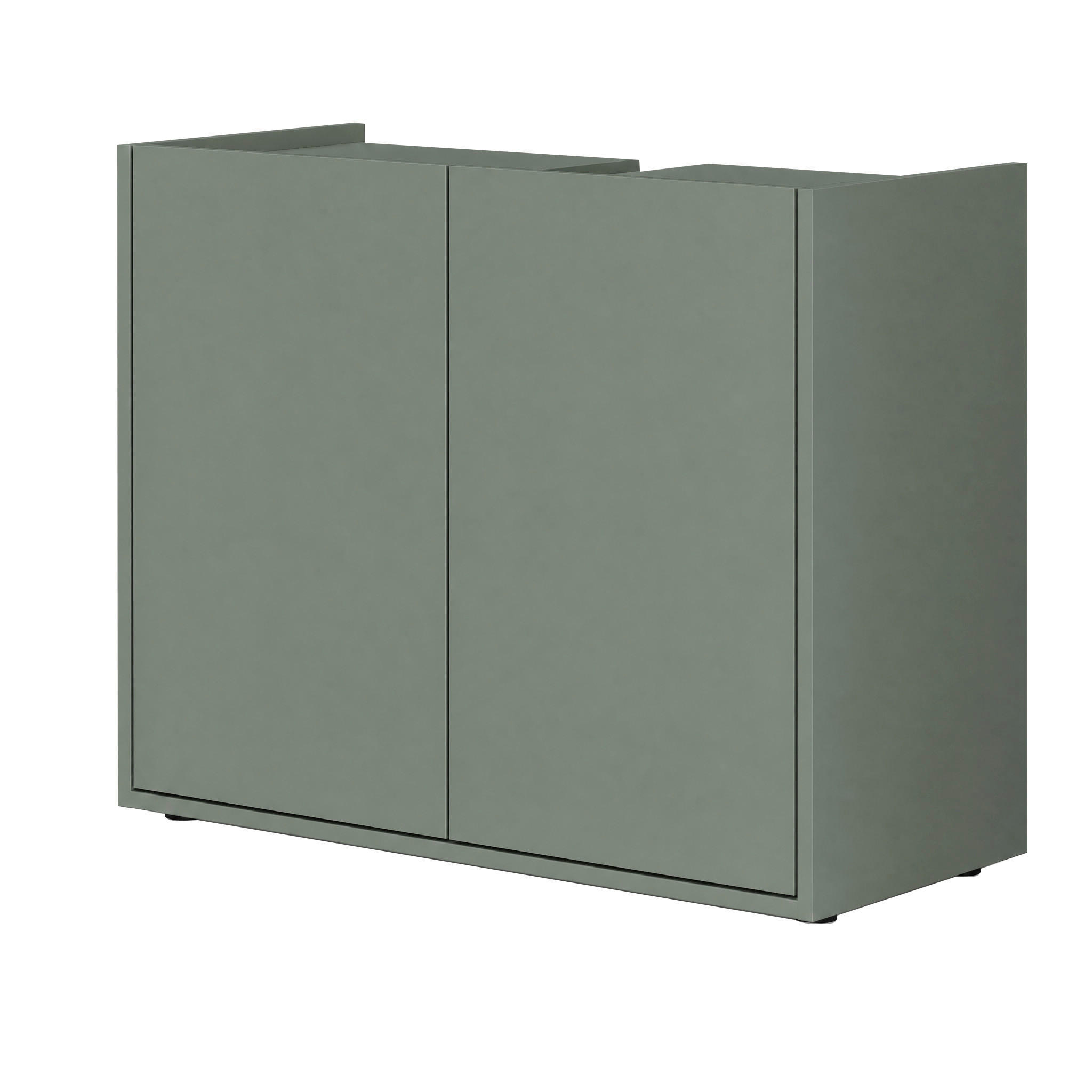 WASCHBECKENUNTERSCHRANK 80/62/35 cm  - Schilfgrün/Eichefarben, Trend, Holzwerkstoff/Kunststoff (80/62/35cm) - MID.YOU