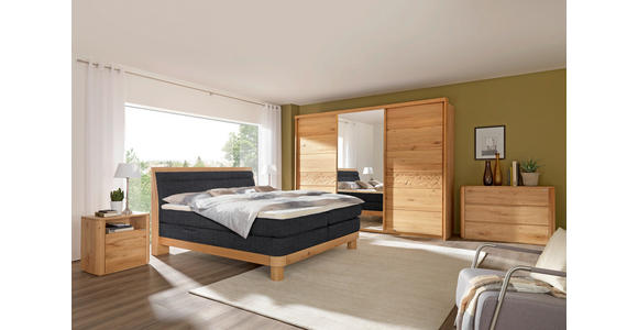 BOXSPRINGBETT 180/200 cm  in Anthrazit, Eichefarben  - Eichefarben/Anthrazit, Natur, Holz/Textil (180/200cm) - Valnatura