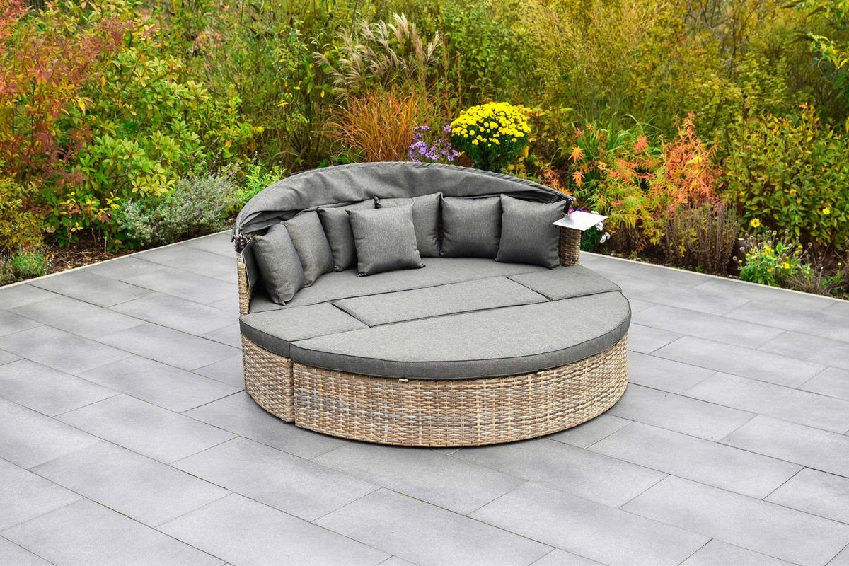 GARTENMUSCHEL 180/145/183 cm Aluminium  - Naturfarben/Grau, MODERN, Kunststoff/Metall (180/145/183cm) - Gardenson