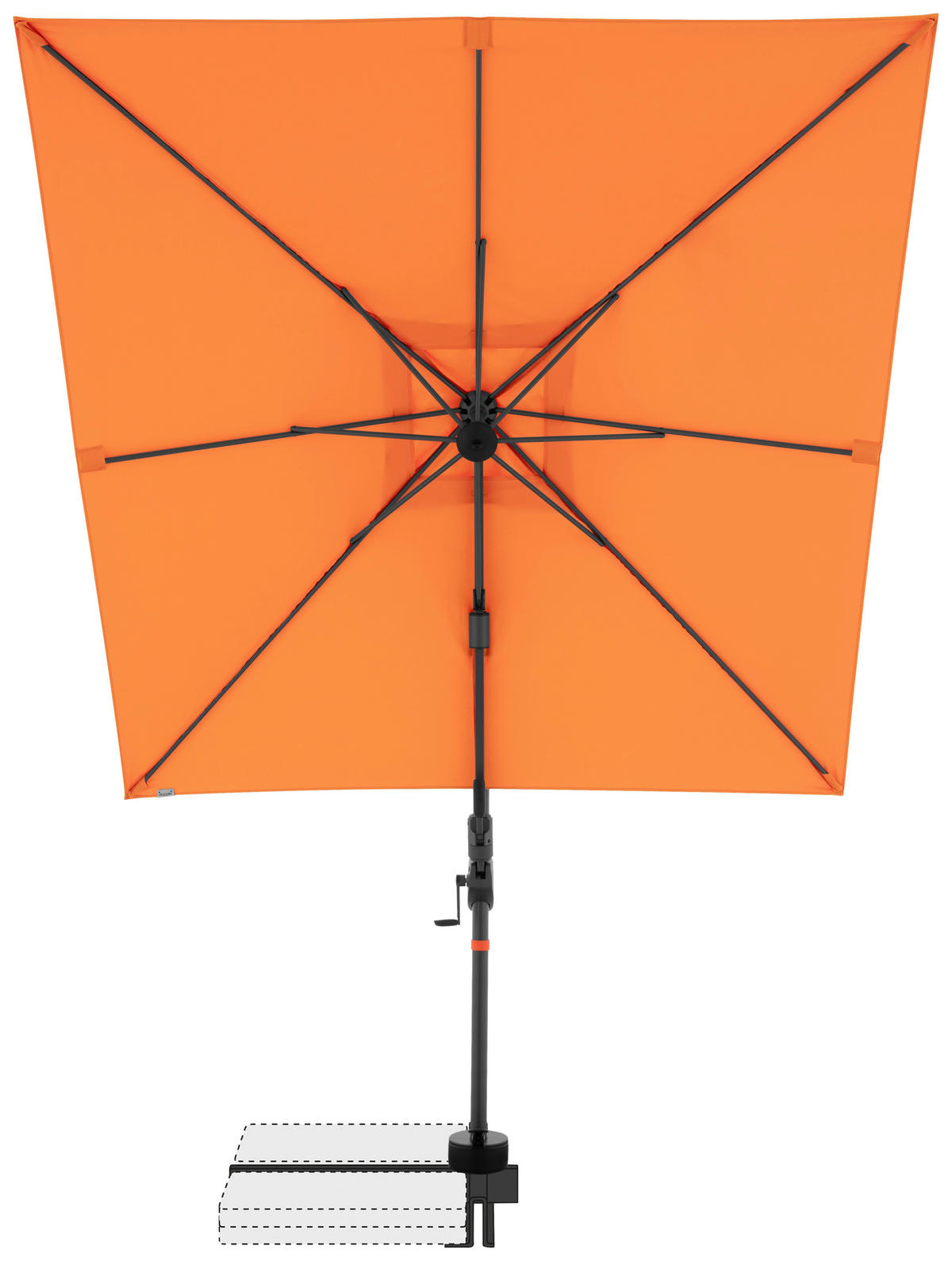 AMPELSCHIRM 210x210 cm  - Anthrazit/Orange, Basics, Textil/Metall (210/210cm) - Doppler