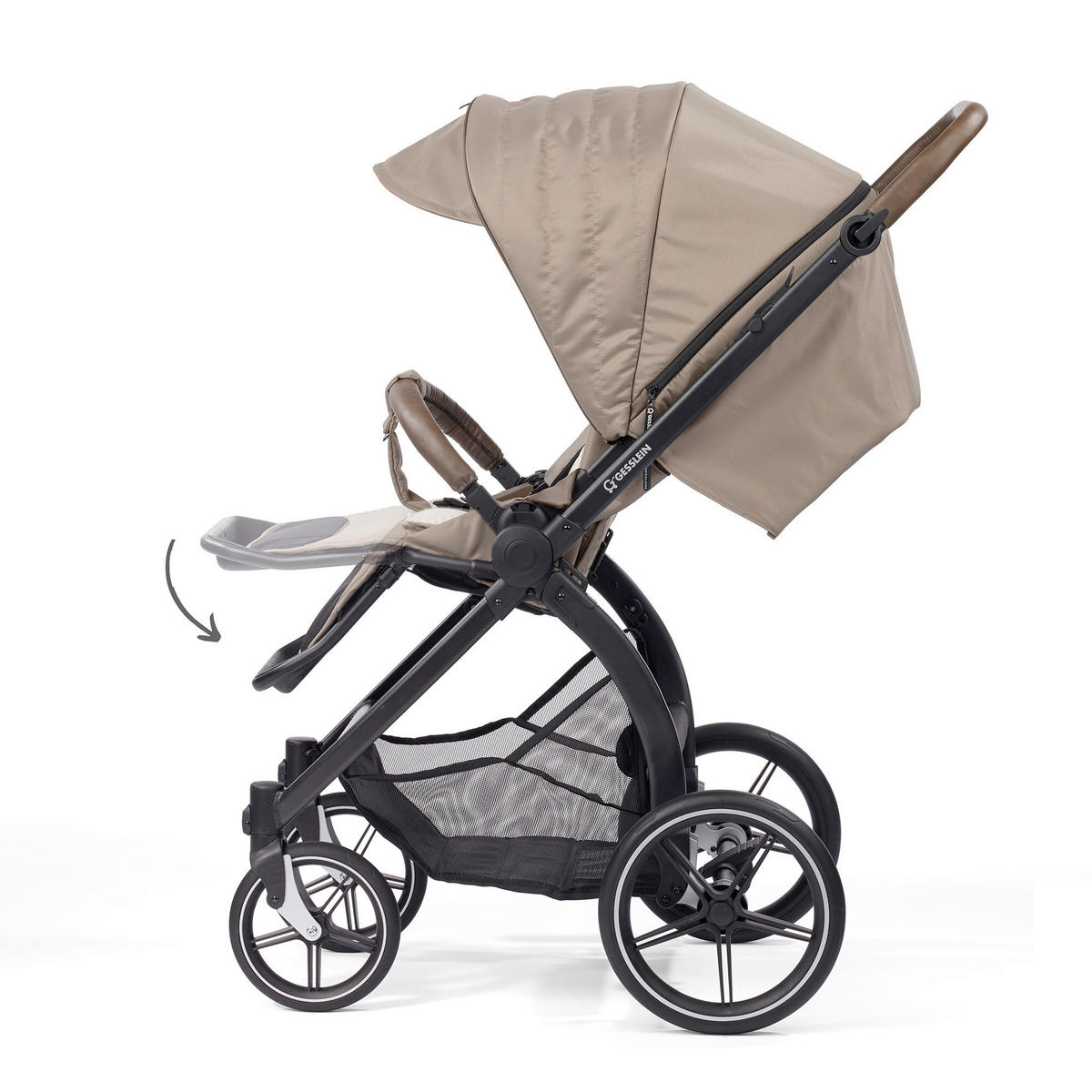 KOMBIKINDERWAGEN FX4 Swing Set  - Schwarz/Braun, Basics, Metall (100/55/130cm) - Gesslein