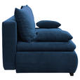 SCHLAFSOFA in Webstoff, Plüsch Dunkelblau  - Schwarz/Dunkelblau, KONVENTIONELL, Textil (203/72-96/98cm) - Novel