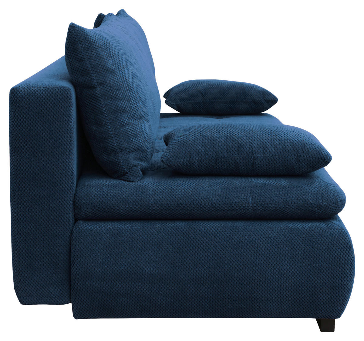 SCHLAFSOFA in Webstoff, Plüsch Dunkelblau  - Schwarz/Dunkelblau, KONVENTIONELL, Textil (203/72-96/98cm) - Novel