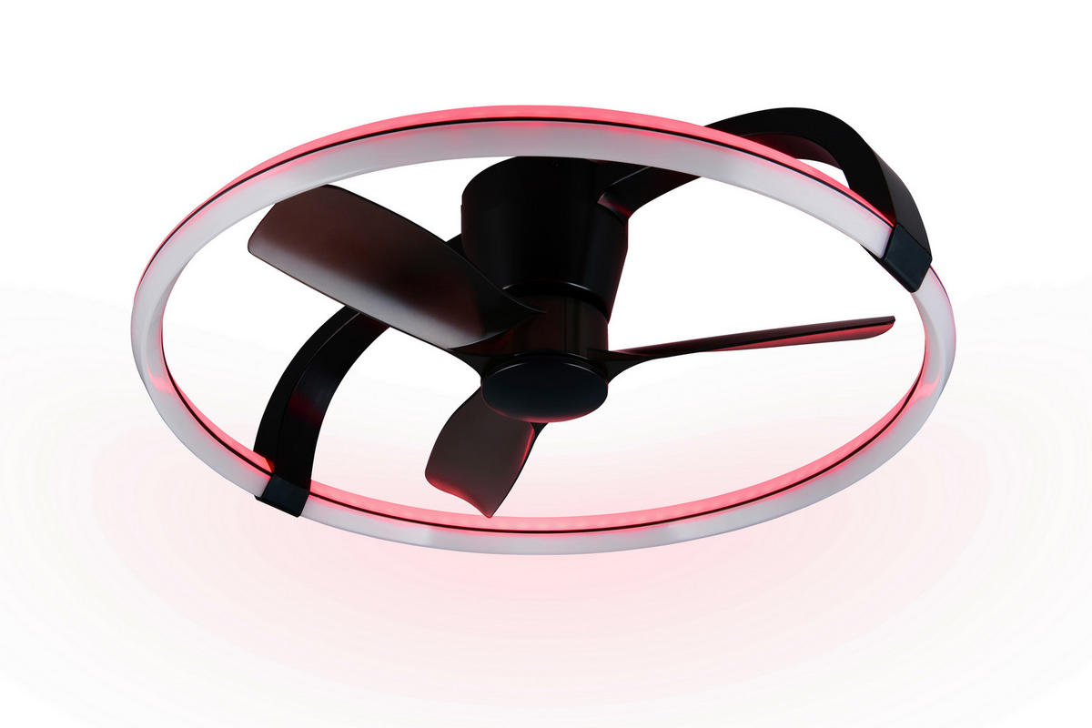 DECKENVENTILATOR - Schwarz/Weiß, Design, Kunststoff (73.5/23cm)
