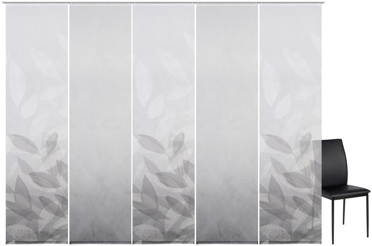 FLÄCHENVORHANG  5 Stück  halbtransparent   60/245 cm  - Grau, Natur, Textil (60/245cm) - Novel